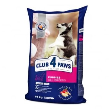 CLUB 4 PAWS Premium Puppies All Breeds, XS-XL, Pui, hrană uscată câini junior, 14kg