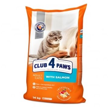 CLUB 4 PAWS Premium, Somon, hrană uscată pisici, 14kg