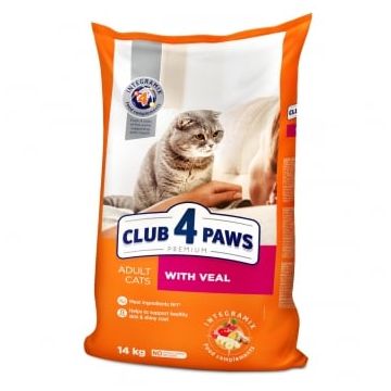 CLUB 4 PAWS Premium, Vită, hrană uscată pisici, 14kg