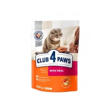 CLUB 4 PAWS Premium, Vită, hrană uscată pisici, 300g