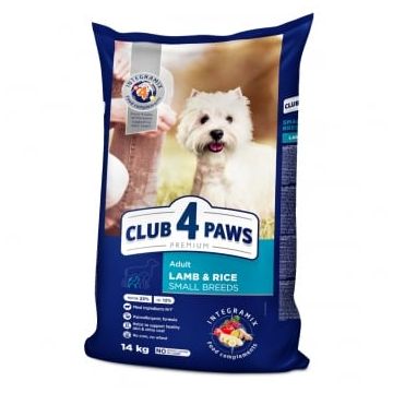 CLUB 4 PAWS Premium, XS-S, Miel și Orez, hrană uscată câini, alergii, 14kg