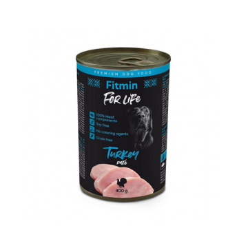 FITMIN For Life Dog pate hrana umeda pentru caini, din curcan 400 g