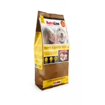 Hrana uscata caini, Nutraline Puppy & Junior Mediu, 3 kg