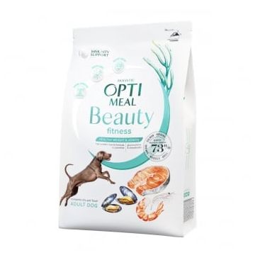 OPTIMEAL Beauty Fitness, XS-XL, Fructe de Mare, hrană uscată fără cereale câini, obezitate, 1.5kg