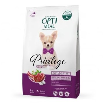 OPTIMEAL Privilege, XS-S, Miel, hrană uscată conținut redus cereale câini junior, 4kg