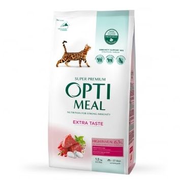 OPTIMEAL, Vită, hrană uscată pisici, 1.5kg