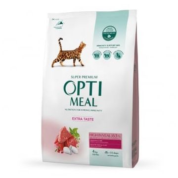 OPTIMEAL, Vită, hrană uscată pisici, 4kg