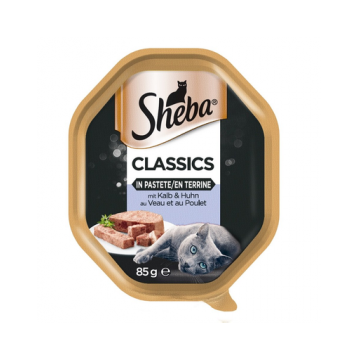 SHEBA Classics Hrana umeda pentru pisici, pate cu carne de vitel si pui 85 g