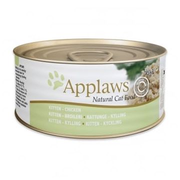 APPLAWS Junior, Pui, conservă hrană umedă pisici Junior, (în supă), 70g