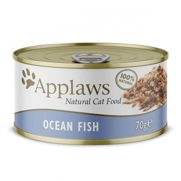 APPLAWS, Pește Oceanic, conservă hrană umedă pisici, (în supă), 70g