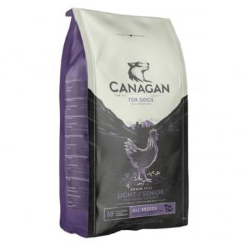 CANAGAN Light & Senior, XS-XL, Pui, hrană uscată fără cereale câini senior, obezitate, 12kg