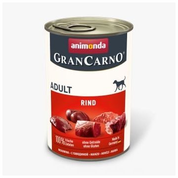 GRANCARNO, XS-M, Vită, conservă hrană umedă fără cereale câini, (în aspic), 400g