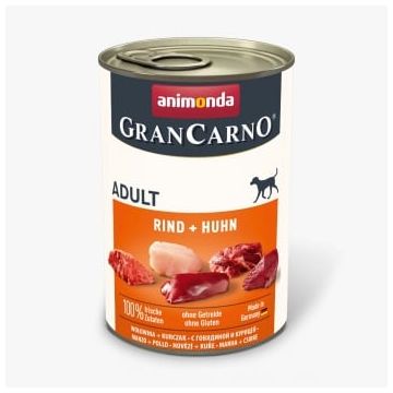 GRANCARNO, XS-M, Vită și Pui, conservă hrană umedă fără cereale câini, (în aspic), 400g