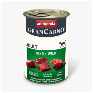 GRANCARNO, XS-M, Vită și Vânat, conservă hrană umedă fără cereale câini, (în aspic), 400g