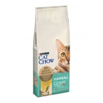 PURINA Cat Chow Hairball Control, Pui, hrană uscată pentru pisici, limitarea ghemurilor de blană, 15kg