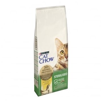 PURINA Cat Chow Sterilised, Pui, hrană uscată pentru pisici sterilizate, 15kg