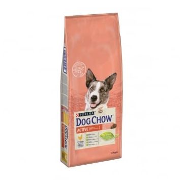 PURINA Dog Chow Adult Active, Pui, hrană uscată câini, activitate intensă, 14kg