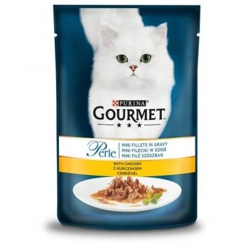 PURINA Gourmet Perle, Pui, plic hrană umedă pisici, (în sos), 85g