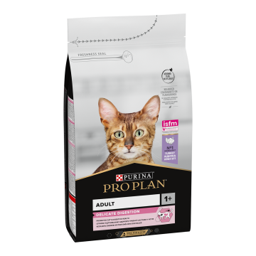 PURINA Pro Plan Delicate OptiDigest Adult, Curcan, hrană uscată pisici, sensibiltăți digestive, 1.5kg