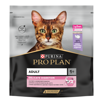 PURINA Pro Plan Delicate OptiDigest Adult, Curcan, hrană uscată pisici, sensibiltăți digestive, 400g