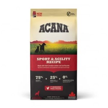 ACANA Heritage Sport & Agility, hrană uscată fără cereale câini, 17kg