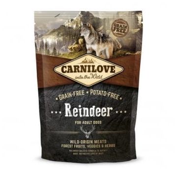 CARNILOVE Adult S-XL, Ren, hrană uscată fără cereale câini, 1.5kg