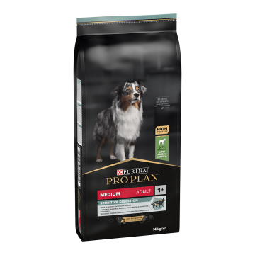 PURINA Pro Plan Sensitive Digestion Adult M, Miel, hrană uscată câini, sensibilități digestive, 14kg