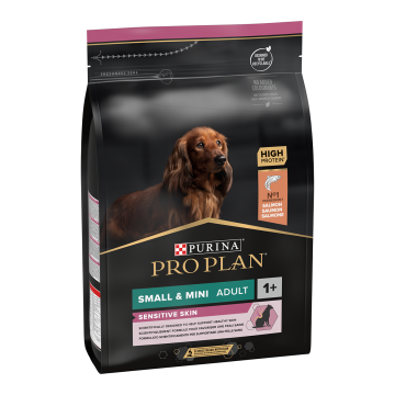 PURINA Pro Plan Sensitive Skin Adult S, Somon, hrană uscată câini, piele și blană, 3kg