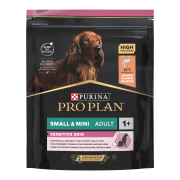 PURINA Pro Plan Sensitive Skin Adult S, Somon, hrană uscată câini, piele și blană, 700g