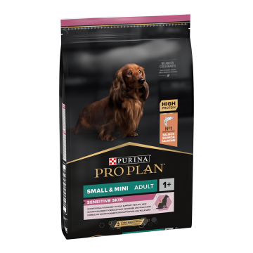 PURINA Pro Plan Sensitive Skin Adult S, Somon, hrană uscată câini, piele și blană, 7kg