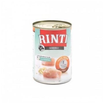 RINTI Sensible, XS-XL, Pui și Orez, conservă hrană umedă monoproteică câini, alergii, (în suc propriu), 400g