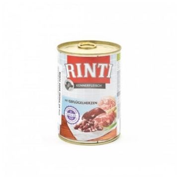 RINTI, XS-XL, Inimi de Pui, conservă hrană umedă fără cereale câini, (în suc propriu), 400g
