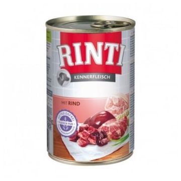 RINTI, XS-XL, Vită, conservă hrană umedă fără cereale câini, (în suc propriu), 400g