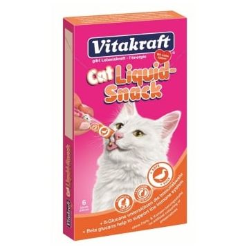 Snack Vitakraft Cat Liquid Rata si Beta Glucan, 6x15 g