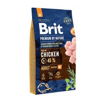 BRIT Premium By Nature Adult Medium Breed, M, Pui, hrană uscată câini, 8kg