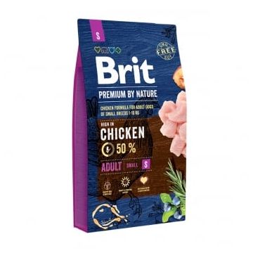 BRIT Premium By Nature Adult Small Breed, XS-S, Pui, hrană uscată câini, 8kg