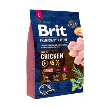 BRIT Premium By Nature Junior Large Breed, L, Pui, hrană uscată câini junior, 3kg
