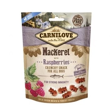 CARNILOVE Crunchy Snack, Macrou cu Zmeură, recompense funcționale fără cereale câini, imunitate, 200g