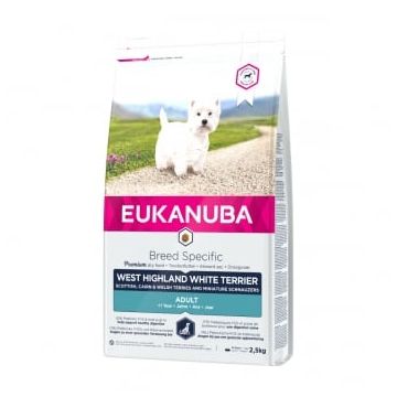 EUKANUBA Breed Specific Adult West Highland White Terrier, Pui, hrană uscată câini, 2.5kg