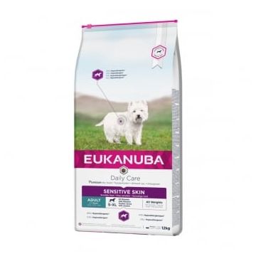 EUKANUBA Daily Care Piele Sensibila Adult S-XL, Pește, hrană uscată câini, 12kg