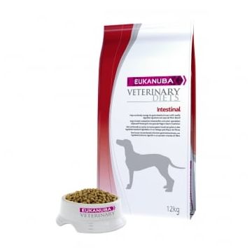 EUKANUBA Veterinary Diets Intestinal, Pui și Curcan, dietă veterinară câini, hrană uscată, afecțiuni digestive, 12kg