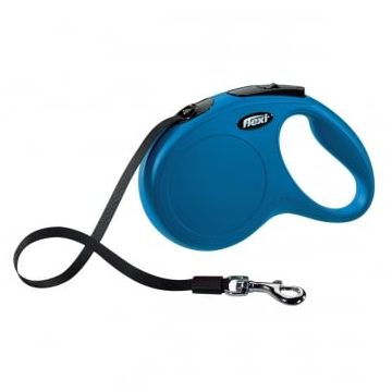 FLEXI Classic M Cord, lesă retractabilă câini, 25kg, bandă, 5m, albastru