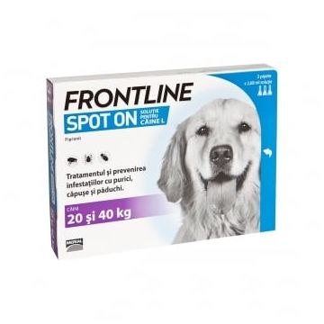 FRONTLINE Spot-On, soluție antiparazitară, câini 20-40kg, 3 pipete