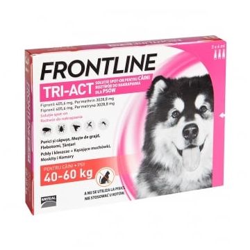 FRONTLINE Tri-Act, spot-on, soluție antiparazitară, câini 40-60kg, 3 pipete