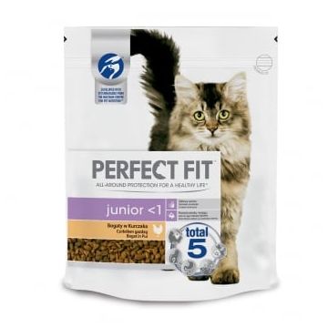 PERFECT FIT Cat Junior, Pui, hrană uscată pisici junior, 750g