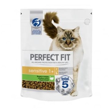 PERFECT FIT Cat Sensitive, Curcan, hrană uscată pisici, sensibilitati digestive, 750g