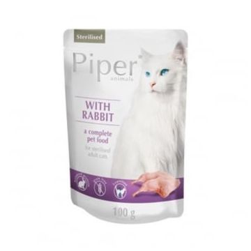 Piper Cat Adult Sterilizat cu Iepure, 100 g