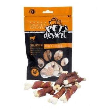 Recompense Pet's Dessert, Pentru Caini, Bone&Chicken, 80 g