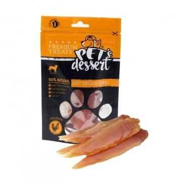 RECOMPENSE PET'S DESSERT, PENTRU CAINI, SOFT CHICKEN STRIP, 500 G