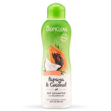 Sampon si Balsam TropiClean 2 in 1 Papaya, 355 ml